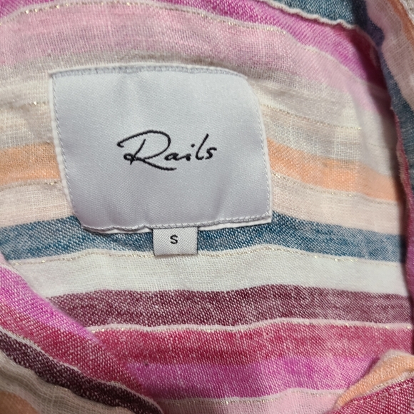Rails Amelie Avila Stripe Button Down Shirt sz S - Picture 6 of 8